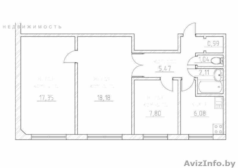 Продам квартиру трёхкомнатную - Изображение #1, Объявление #1005167