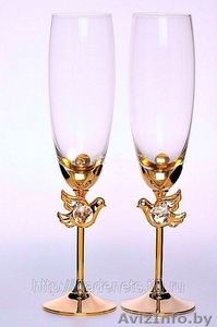 Свадебные Бокалы в Новополоцке..Бокал под Шампанское со стразами Swarovski - Изображение #6, Объявление #891429