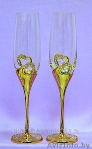 Свадебные Бокалы в Новополоцке..Бокал под Шампанское со стразами Swarovski - Изображение #7, Объявление #891429